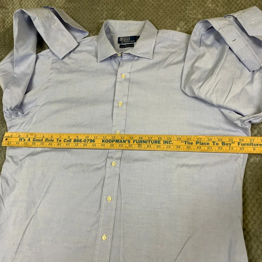 Polo Ralph Lauren Philip Dress Shirt Mens 17 33 Blue Pinpoint Oxford French Cuff